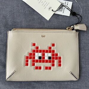 Anya Hindmarch x Space Invaders Limited Edition Leather Pouch – NWT
